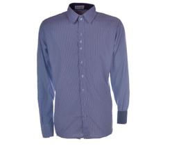 Camisa Social Masculina Manga Longa Slim Azul GG