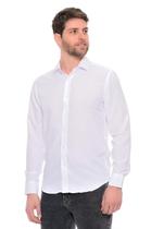 Camisa Social Masculina Manga Longa Slim Fit Lisa