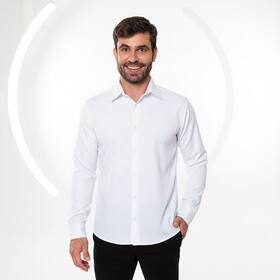 Camisa Social Masculina Manga Longa Slim Fit Premium Elastano - Volgue Camisa Social Masculina Manga Longa Slim Fit Premium Elastano - Volgue