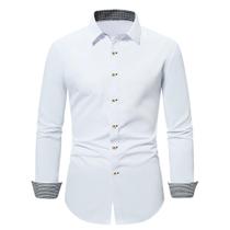 Camisa Social Masculina Manga Longa Slim Fit Tecido Algodão