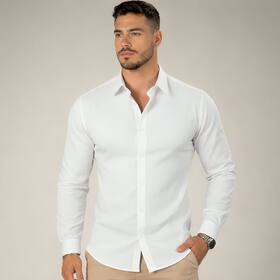 Camisa Social Masculina Manga longa Slim Fit - Volgue Camisa Social Masculina Manga longa Slim Fit - Volgue