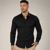 Camisa Social Masculina Manga Longa Spandex Slim Camisa Social Masculina Manga Longa Spandex Slim