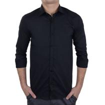 Camisa Social Masculina Milani ML Slim Preta - 31624