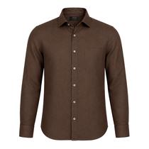 Camisa Social Masculina Oficina Reserva Linho Summer Clássica Com Botão Manga Longa 101006 Cor:Marrom FerrugemTamanho:5 Camisa Social Masculina Oficina Reserva Linho Summer Clássica Com Botão Manga Longa 101006 Cor:Marrom FerrugemTamanho:5