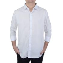 Camisa Social Masculina Ogochi ML Essencial Slim Branca 0014