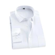 Camisa Social Masculina plus Size 9XL 8XL 7XL Listrada Casual De Manga Longa Branca E Azul