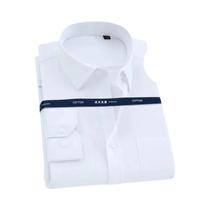 Camisa Social Masculina plus Size De Manga Longa 100% Algodão Branca Azul Lisa Corte Regular Para Camisa Social Masculina plus Size De Manga Longa 100% Algodão Branca Azul Lisa Corte Regular Para