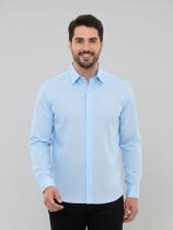 Camisa Social Masculina Premium Tipo Linho Azul Claro Camisa Social Masculina Premium Tipo Linho Azul Claro