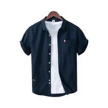 Camisa Social Masculina Slim Fit De Algodão Puro Respirável Estilo Britânico Cor Sólida Para