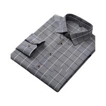 Camisa Social Masculina Slim Fit Listrada De Manga Longa Tamanhos Grandes M-5XL Casual De Negócios
