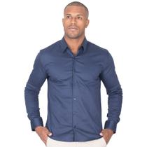 Camisa Social Masculina Slim Fit Manga Longa Acetinada