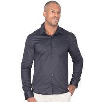 Camisa Social Masculina Slim Fit Manga Longa Acetinada