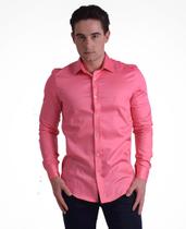 Camisa Social Masculina Slim Rosa - LEVOK