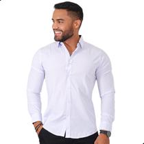 Camisa social masculina slin algodão luxo