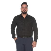 Camisa Social Masculina Teodoro ML Plus Size Algodão Casual