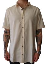 Camisa Social Masculina Viscolinho Manga Curta Unissex Camisa Social Masculina Viscolinho Manga Curta Unissex
