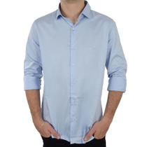 Camisa Social Masculina VLC ML Algodão Egípcio Azul - CNVL Camisa Social Masculina VLC ML Algodão Egípcio Azul - CNVL