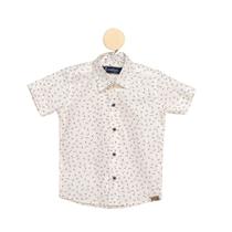 Camisa Social MC Infantil Algodão Estampa Setinhas Casual