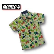 Camisa Social Menino 1-6 Anos Blusa Temática Festa Dinossauro