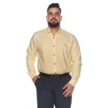 Camisa Social ML Teodoro Masculina Algodão Plus Size Casual