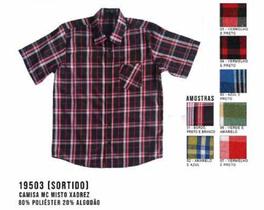 Camisa Social MX72 Manga Curta Tecido Misto Xadrez Masculino Adulto Multicores - Ref 19503 Camisa Social MX72 Manga Curta Tecido Misto Xadrez Masculino Adulto Multicores - Ref 19503
