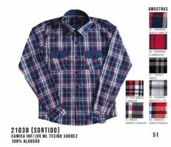 Camisa Social MX72 Manga Longa Casual Masculino Infantil/Juvenil Multicores - Ref 21038 Camisa Social MX72 Manga Longa Casual Masculino Infantil/Juvenil Multicores - Ref 21038