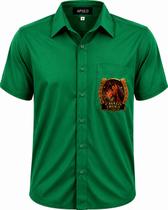 Camisa Social Personalizada Cavalo Criolo Microleve cor:Verde BandeiraTamanho:2