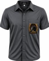 Camisa Social Personalizada Cavalo Mangalarga Microleve cor:GrafiteTamanho:1