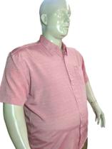 Camisa Social Plus Size manga curta 3064 com bolso maquinetada