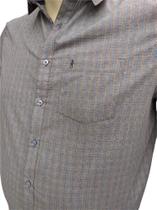 Camisa Social Plus Size Manga Longa 100% algodão, pulso diferenciado 30871, com bolso