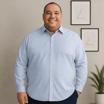 Camisa Social Plus Size Tamanho Especial Extra Grande Manga Longa Gola Colarinho