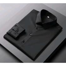 Camisa Social Preta Tricoline Luxuosa Slim Fit - Lançamento Eventos