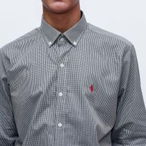 Camisa Social Ralph L Quadriculada Cinza
