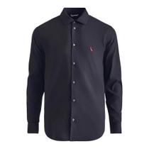 Camisa Social Reserva Enxuto Elastano Masculino Preta Camisa Social Reserva Enxuto Elastano Masculino Preta
