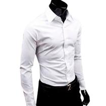 Camisa Social Slim Fit Lisa Para Usar Com Terno Gravata ou Jeans - MAG CAMISARIA