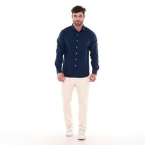 Camisa Social Slim Fit Masculina Camisa de Linho Casual Lili