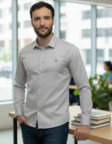 Camisa Social Slim Fit Original Arrow Cinza Claro Camisa Social Slim Fit Original Arrow Cinza Claro
