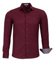Camisa Social Slim Manga Longa Lisa Sem Bolso Amil 1766
