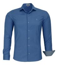 Camisa Social Slim Manga Longa Lisa Sem Bolso Amil 1766