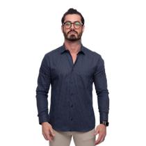 Camisa Social Slim Manga Longa Masculina Clássica Poá Camisa Social Slim Manga Longa Masculina Clássica Poá