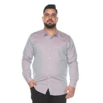 Camisa Social Teodoro Masculina ML Plus Size Algodão Casual