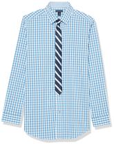 Camisa social Tommy Hilfiger Boys 8 Husky com gravata reta