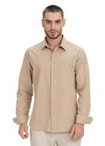 Camisa Social Unique Chess Slim Fit Premium Arrow - Khaki Camisa Social Unique Chess Slim Fit Premium Arrow - Khaki