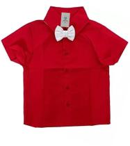 Camisa Social Vermelha com Gravata M (3-4 Anos)