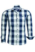 Camisa Social Xadrez Fio Tinto Manga Longa Slim 100% Algodão Ref 1899