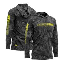 Camisa Sublimada com Capuz Proteção Solar UV Dark - Mar Negro P