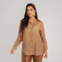 Camisa susie chiffon texturizado feminino Camisa susie chiffon texturizado feminino