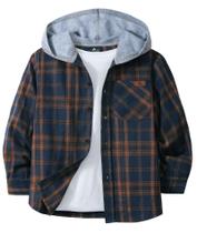 Camisa Swisswell Boys de manga comprida com botões e flanela com capuz Camisa Swisswell Boys de manga comprida com botões e flanela com capuz