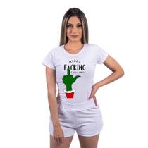 Camisa T-shirt de Natal Feminino o Grinch Natal Merry F Christmas Personalizada