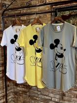 Camisa T-shirt Masculina Long Line Blusa Estampada Mickey Embalamos para Presente